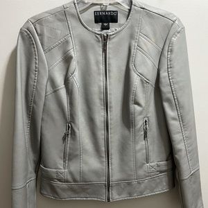 Gray leather jacket